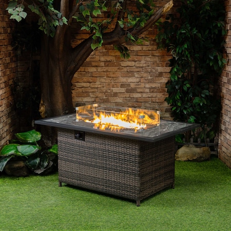 Deko Living 52 Gas Outdoor Firepit Table - Wicker COB10002